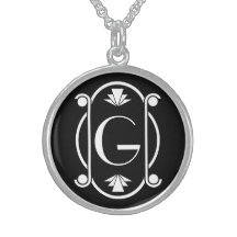 Art deco Monogrammed Colar Personalizado