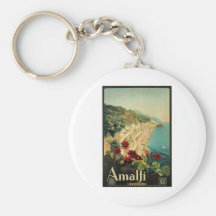 Arte 1927 das viagens vintage de Amalfi Italia Ita Chaveiro