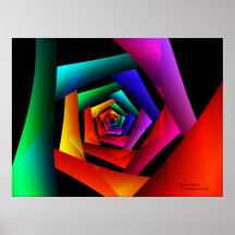 Arte abstracta cósmica da flor poster