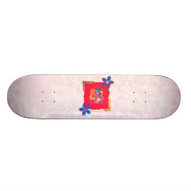 Arte abstracta floral vermelha skate
