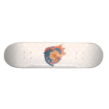 Arte asiática da colagem da flor skates personalizados