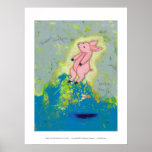 Arte contemporânea original de flutuação de queda  pôsteres