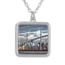 Arte de CityView - arranha-céus de Staten Island M Colar