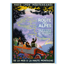 Arte do poster das viagens vintage - DES Alpes da  Cartoes Postais