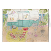 Arte do reboque - acampamento da praia de Shasta Cartoes