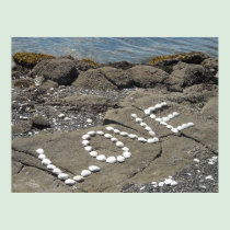 Arte do Seashell na praia posters