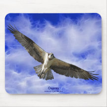 Arte Mousepad do Osprey do vôo & da foto das nuven