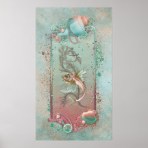 Arte Nouveau dos peixes da fantasia Pôsteres