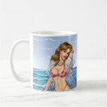 Arte "sexy" da menina do Pinup da praia do biquini Canecas