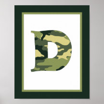 Arte verde da parede da inicial do monograma da le posteres