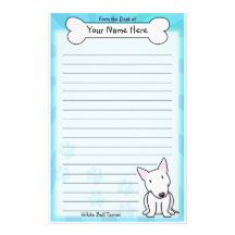 Artigos de papelaria brancos de Kawaii bull terrie
