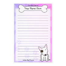Artigos de papelaria brancos de Kawaii bull terrie