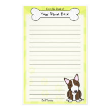 Artigos de papelaria rajados de Kawaii bull terrie