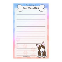 Artigos de papelaria rajados de Kawaii bull terrie