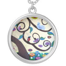 Árvore com pássaros bijuteria personalizada