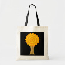 Árvore. Cores douradas do outono. Projeto Funky Bolsa Para Compras