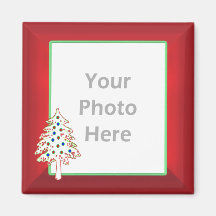 Árvore de Natal no vermelho (quadro da foto) Imã