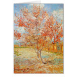 Árvore de pêssego cor-de-rosa de Van Gogh no cartã