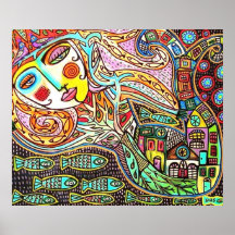 Árvore do poster da sereia da vila da vida