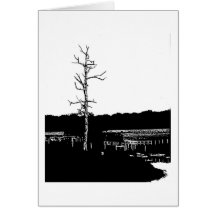 Árvore solitária cartoes