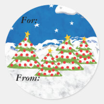 Árvores de Natal, etiquetas do presente Adesivo