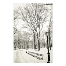 Árvores do inverno cobertas na neve papel personalizados
