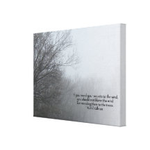Árvores do inverno na névoa - citações de Khalil G Impressão Em Tela Canvas