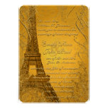 As folhas do redemoinho do ouro da torre Eiffel qu Convites Personalizados