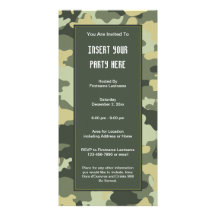 As forças armadas camuflam o convite de festas cartão com fotos