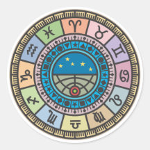 Astrologia ocidental adesivo em formato redondo