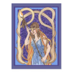 Athena Eyed coruja 3 Cartao Postal