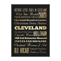 Atrações & lugares famosos de Cleveland, Ohio Impressão De Canvas Esticada