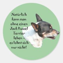 Aufkleber "Jack Russel Terrier " Adesivos Em Formato Redondos