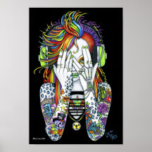 Auge do arco-íris de Synthea Psytrance um poster d