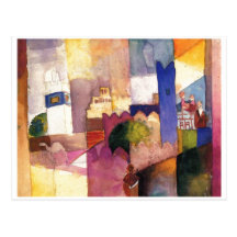August Macke - aguarela 1914 de Kairouan (iii) Cartoes Postais