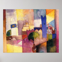August Macke - aguarela 1914 de Kairouan (iii) Posteres