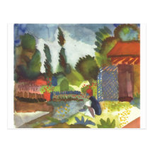 August Macke - pata de Islândia com árabe de assen Cartão Postal