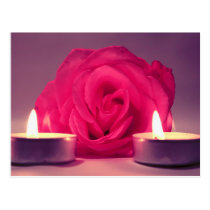 aumentaram duas velas de imagem floral cor-de-rosa cartées postais
