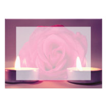 aumentaram duas velas de imagem floral cor-de-rosa convites