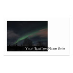 Aurora boreal na floresta boreal cartões de visitas
