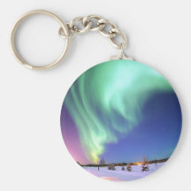 Aurora no lago bear chaveiro