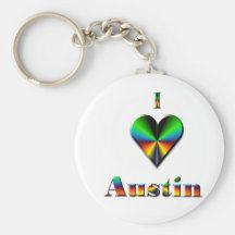 Austin -- Azul & alaranjado verdes Chaveiros