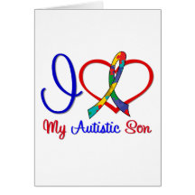 Autismo eu amo meu filho autístico cartoes