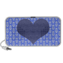 Auto-falante azul do coração caixinhas de som para notebook