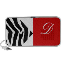 Auto-falante branco preto vermelho da zebra caixinha de som de viagem