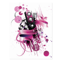 Auto-falante cor-de-rosa Funky Cartão Postal