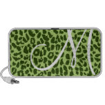 Auto-falante do Doodle - impressão verde do leopar Caixinha De Som De Viagem