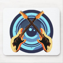 Auto-falante e guitarra audio do estilo do pop art mousepad
