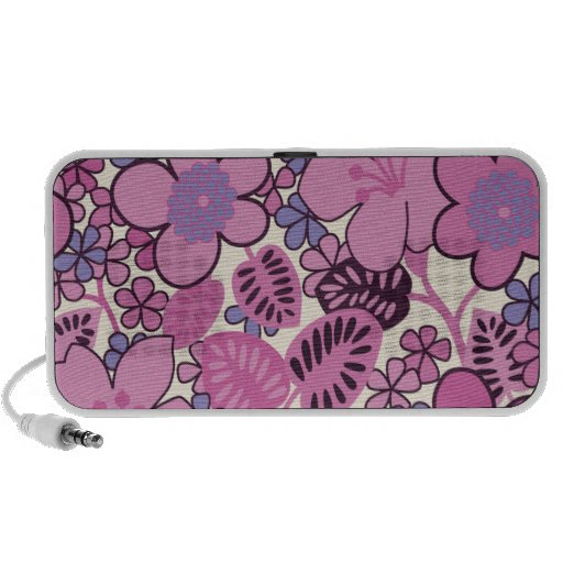 Auto-falante novo floral cor-de-rosa retro do Port Caixinhas De Som Para Viagem