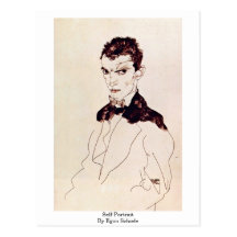 Auto-Retrato por Egon Schiele Cartão Postal